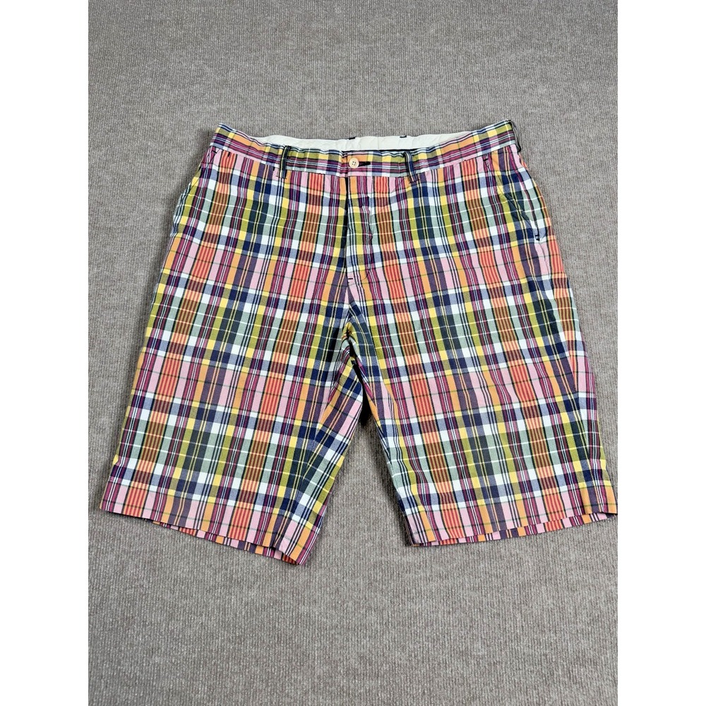 Polo by Ralph Lauren Shorts Mens 36x11 Madras Plaid Patchwork Chino‎